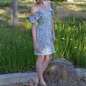 NWT RELISHED Off-Shoulder Ruffle Cotton Dress XL